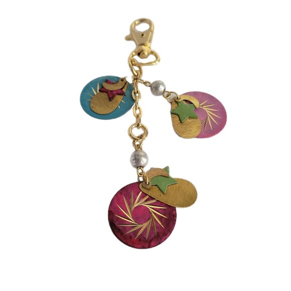 Colorful Stars and Moon Bag Purse Charm - Picture 1 of 7